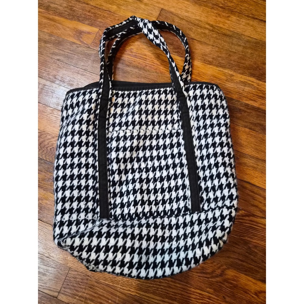 D&Y Houndstooth Tote Bag Black White Al Crimson Tide Collegiate Shoulder Bag
